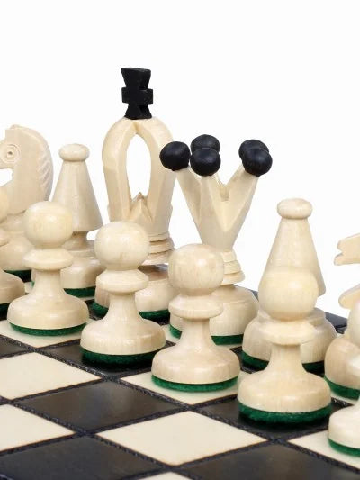Échiquier pliant Roi – noir, petit, les pièces claires