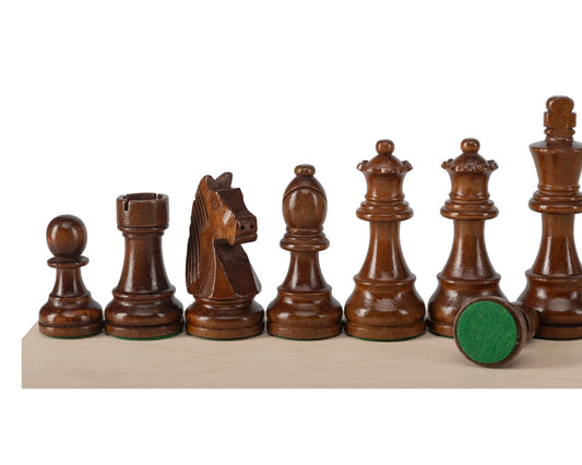 Pièces d’échecs German Staunton n°5+ 98 mm – les pièces foncées
