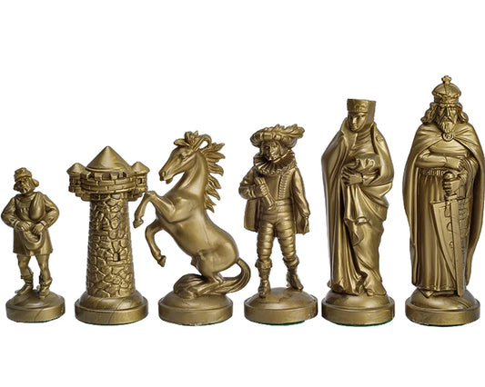 Pièces d’échecs Médiévales Or et Noir – les pièces dorées