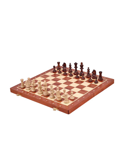 Échiquier Gambit en acajou – vue de face