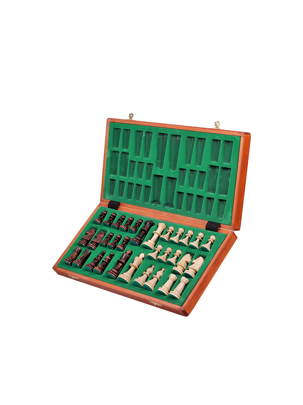 Échiquier Gambit en acajou – coffret ouvert