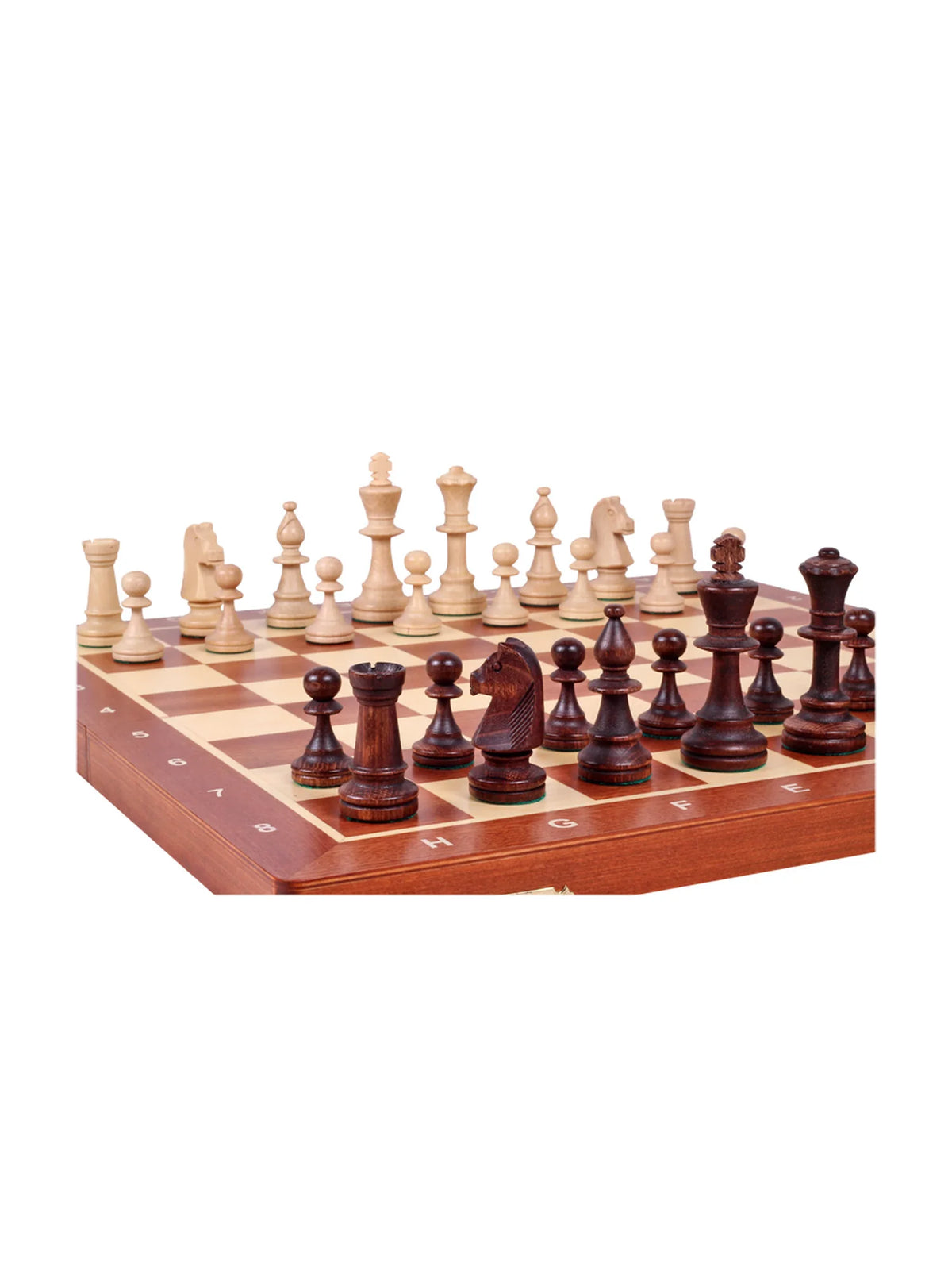 Échiquier Gambit en acajou – pièces groupe