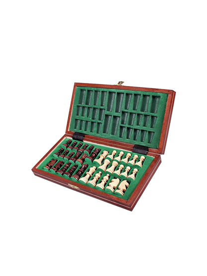 Échiquier magnétique Nomade marron – coffret ouvert