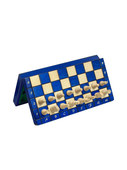 Échiquier magnétique Voyageur bleu – pliage magnétique