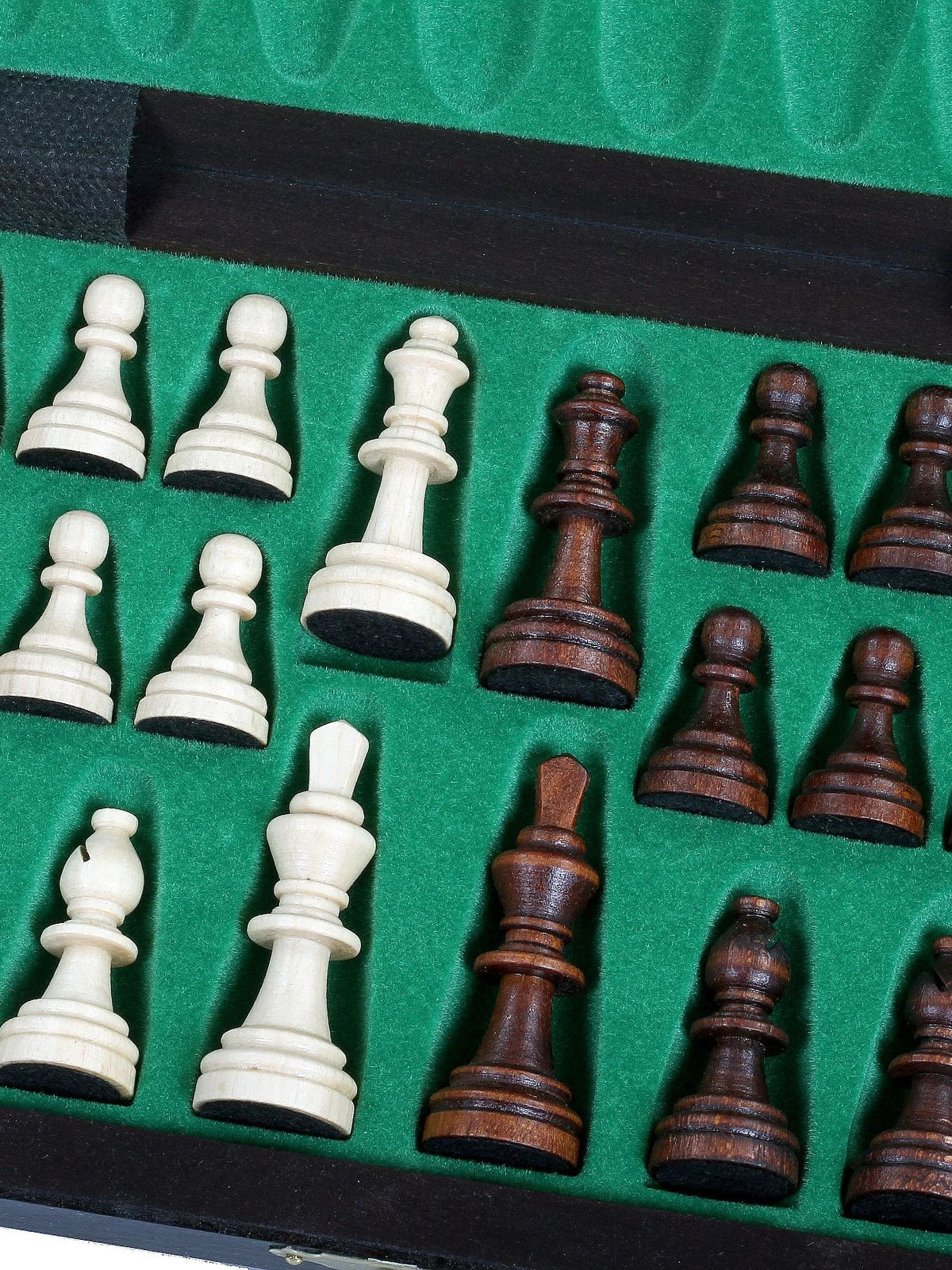 Échiquier magnétique Voyageur marron – rangement des pièces