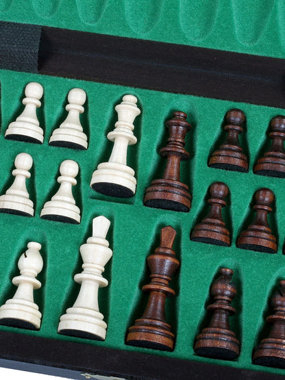 Échiquier magnétique Voyageur marron – rangement des pièces