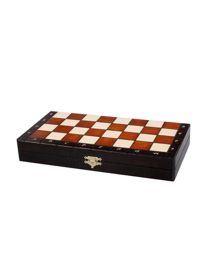 Échiquier magnétique Voyageur marron – plateau fermé