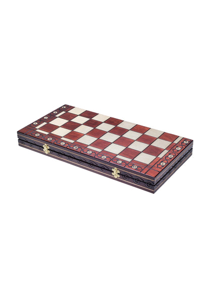 Échiquier pliant Ambassadeur marron – plateau fermé