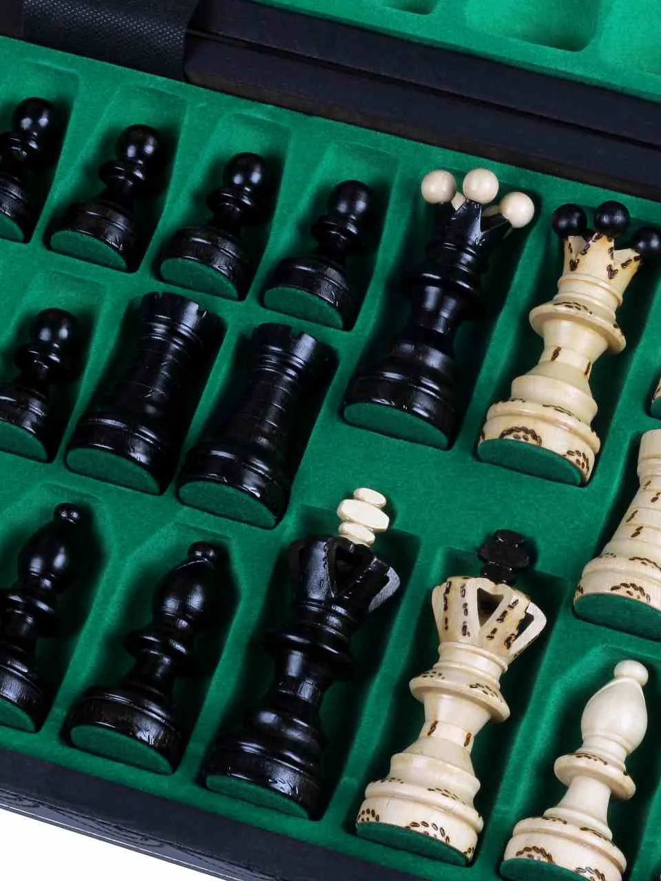 Échiquier pliant Ambassadeur noir – rangement des pièces