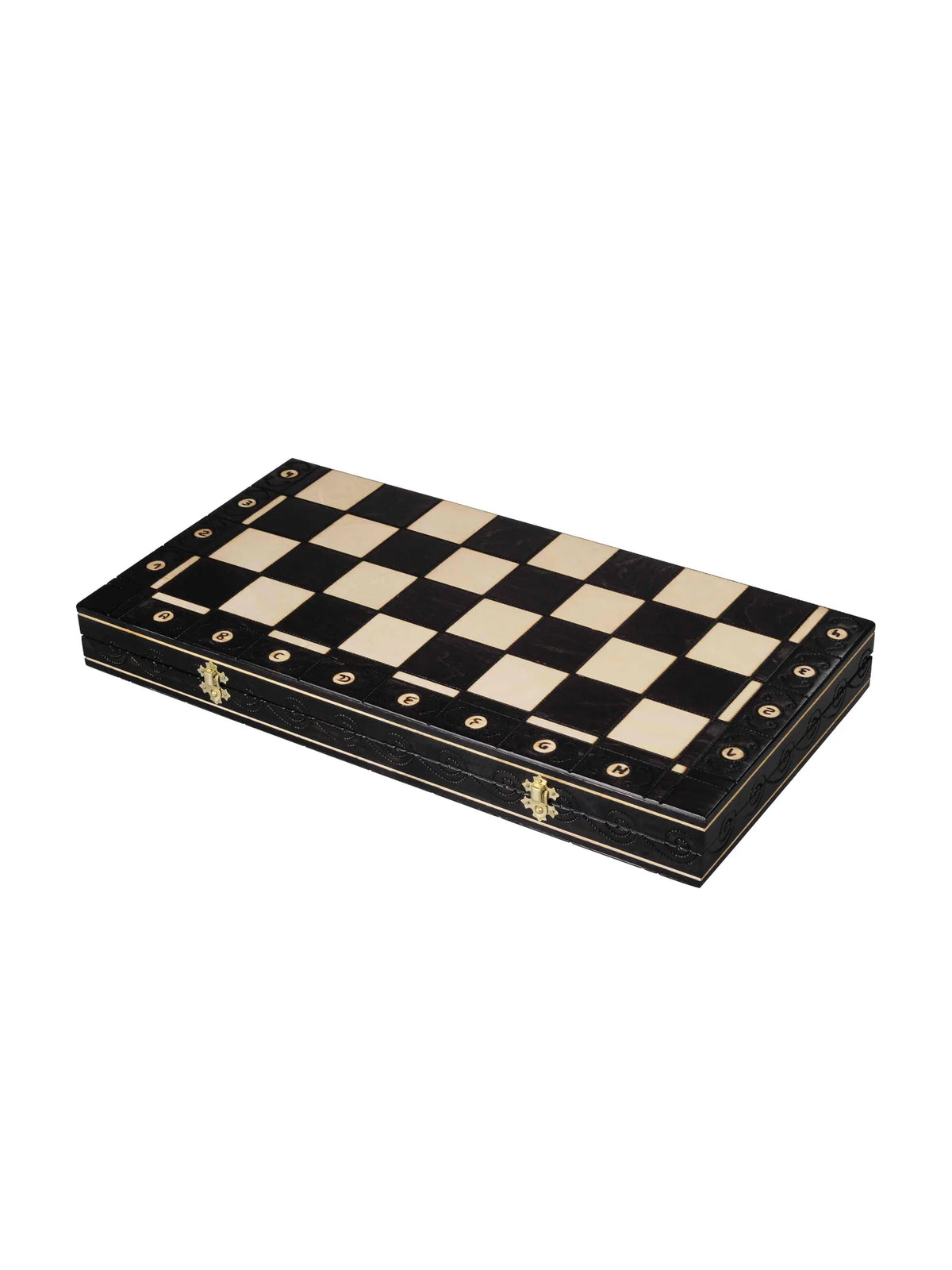 Échiquier pliant Ambassadeur noir – plateau fermé