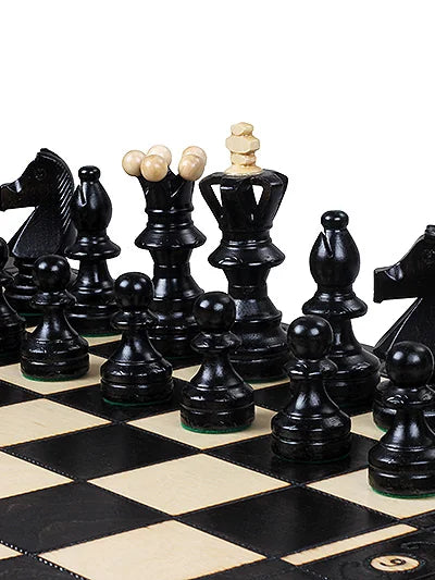 Échiquier pliant Ambassadeur noir – pièces noires