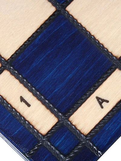 Échiquier pliant Roi – bleu, moyen, détail du plateau