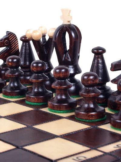 Échiquier pliant Roi – marron, petit, les pièces foncées