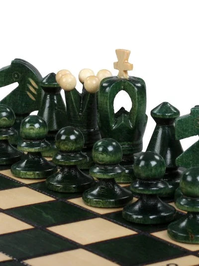 Échiquier pliant Roi – vert, petit, les pièces vertes