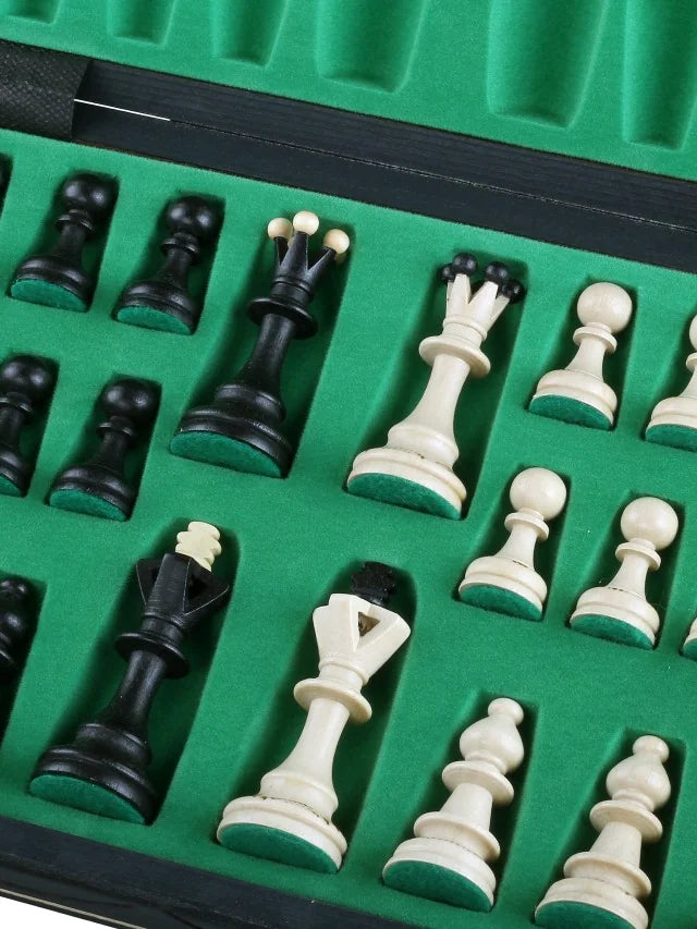 Échiquier pliant Sénateur noir – rangement des pièces