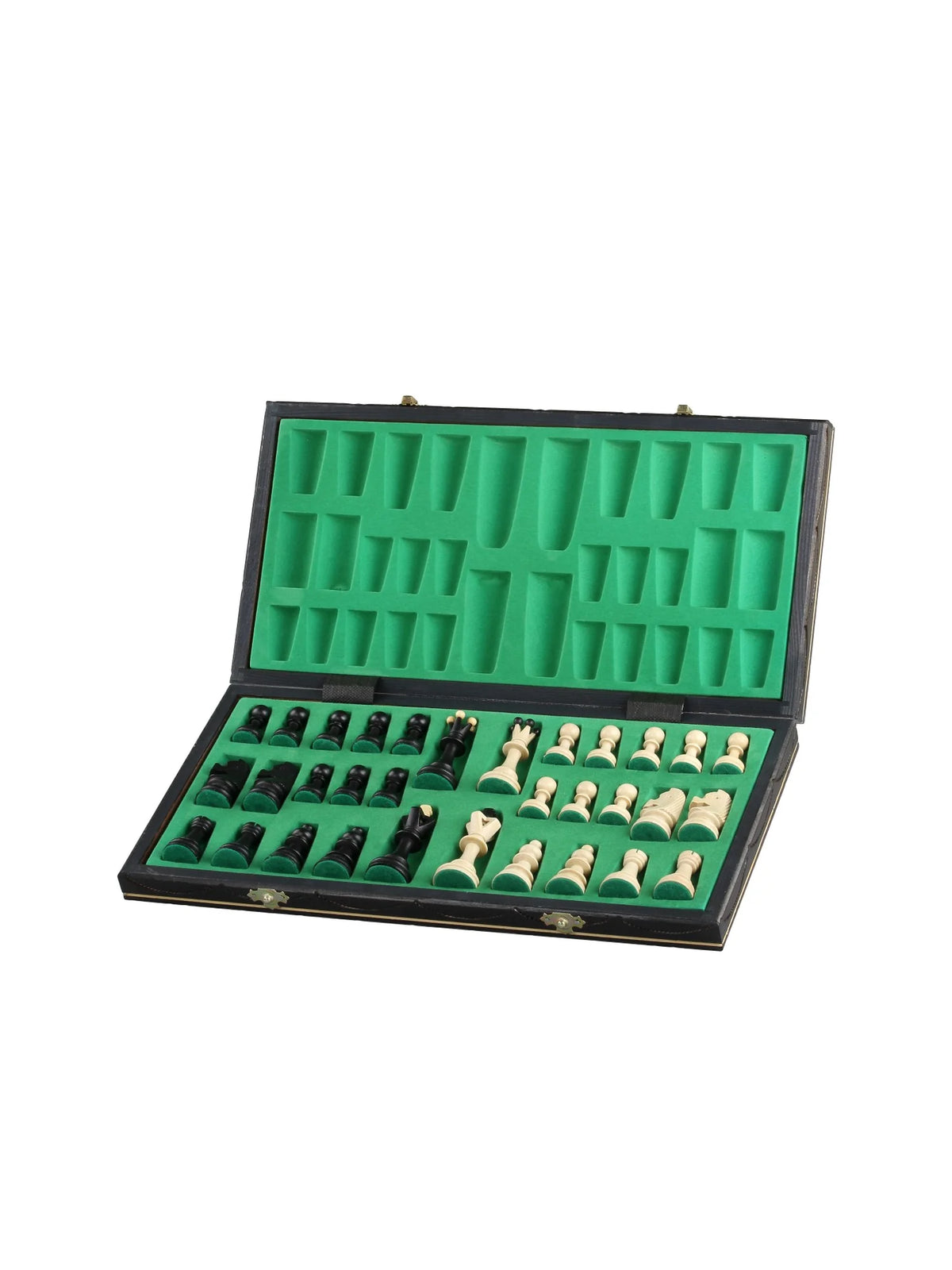 Échiquier pliant Sénateur noir – coffret ouvert