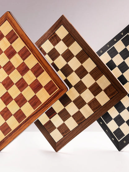 Échiquier de tournoi Acajou – la gamme, en plusieurs bois (2)