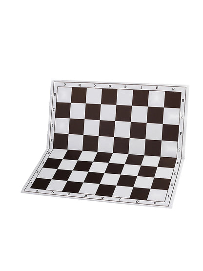 Échiquier pliant de tournoi en plastique – 51 cm marron, plateau à moitié plié