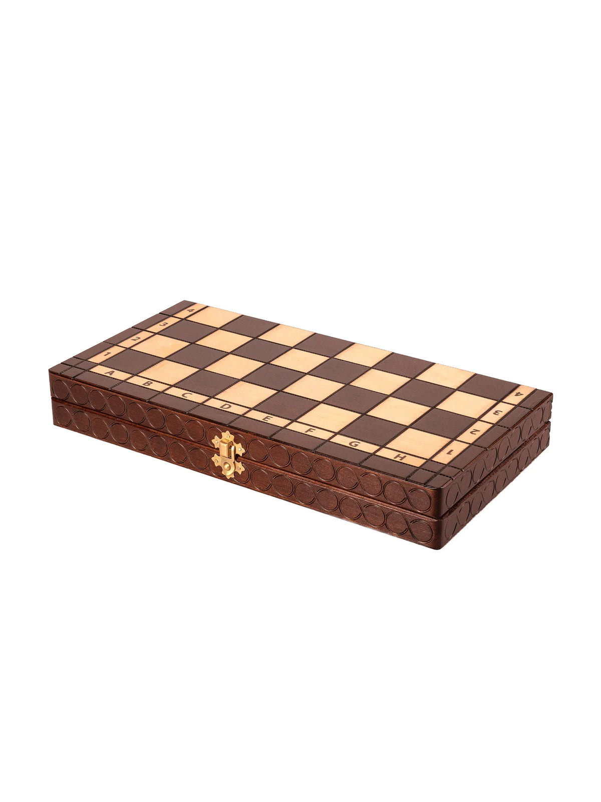 Échiquier de voyage Perle marron – plateau fermé