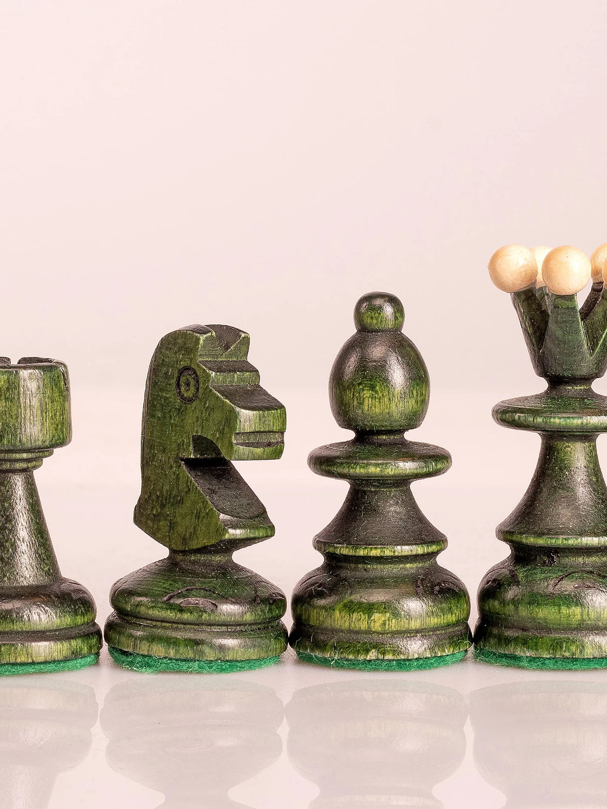 Échiquier de voyage Perle vert – pièces vertes