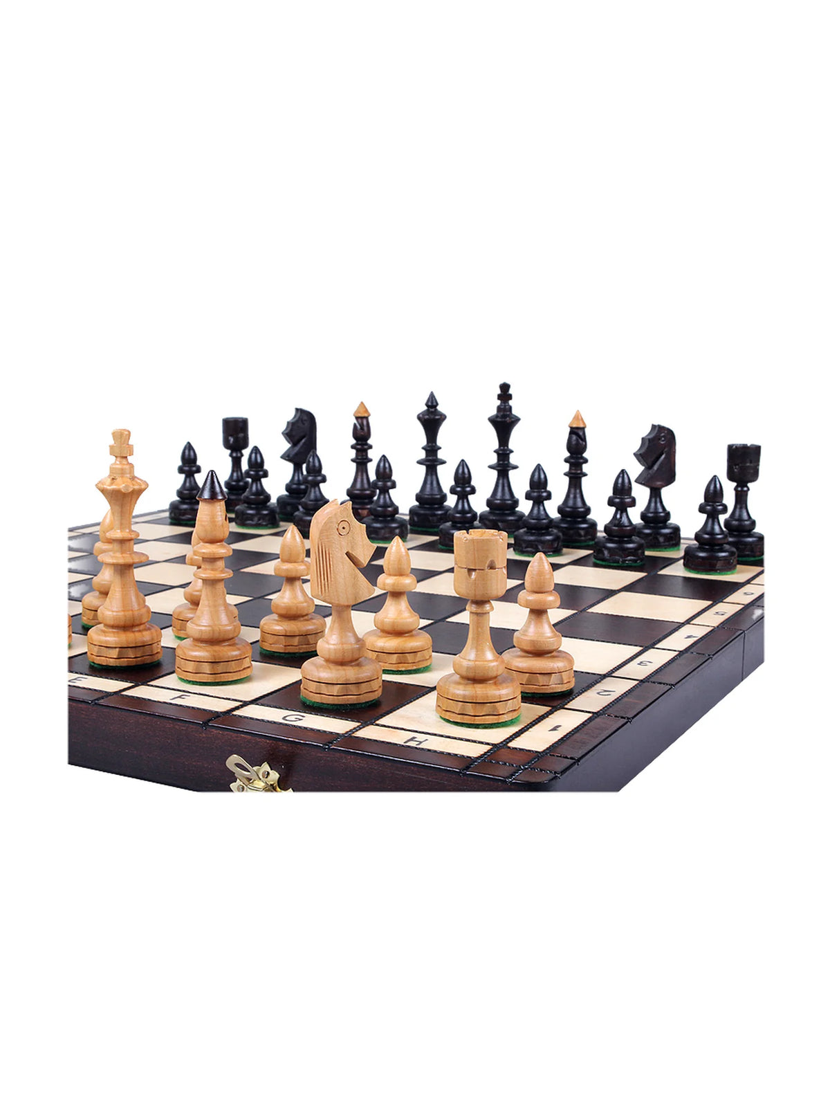 Jeu d’échecs indien Maharadjah Compact – pièces en place