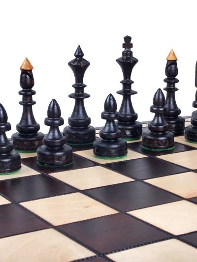 Jeu d’échecs indien Maharadjah Compact – pièces noires