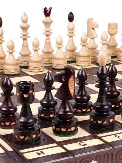 Jeu d’échecs indien Maharadjah marron – vue de dessus