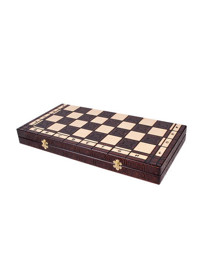 Jeu d’échecs indien Maharadjah marron – plateau fermé