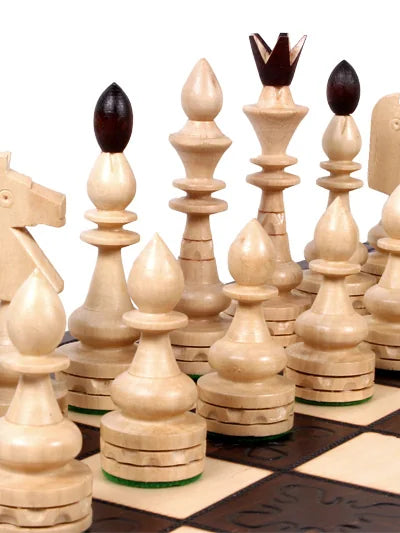 Jeu d’échecs indien Maharadjah marron – pièces blanches