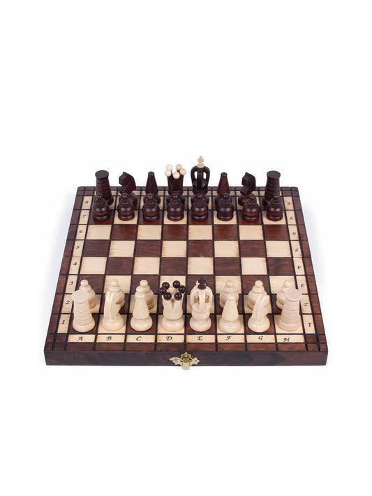 Jeu d’échecs Royal – vue d’ensemble, pièces en place