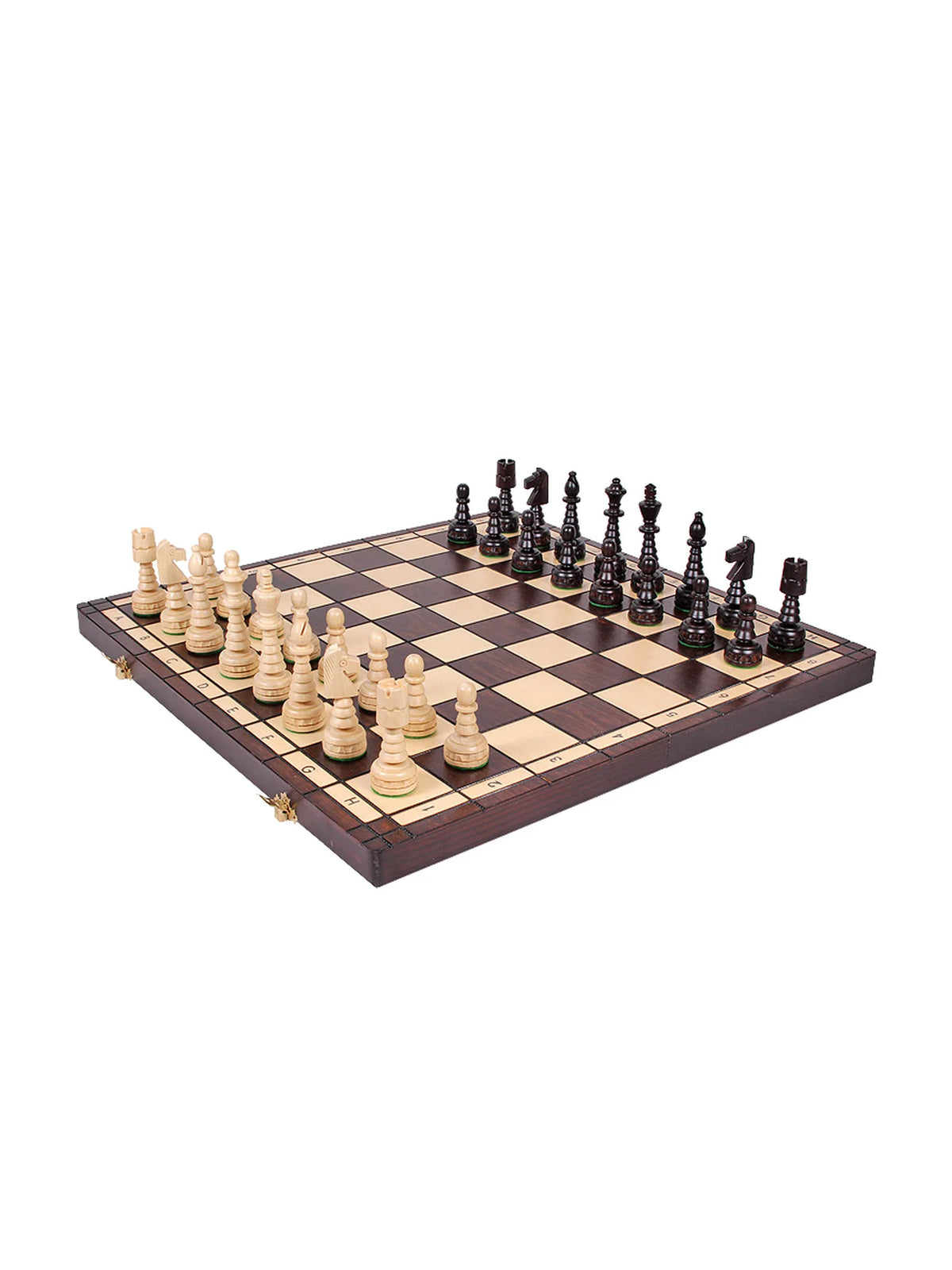 Jeu d’échecs Sapin de Noël Compact : échiquier pliant de 48 cm, pièces en forme de sapin en place