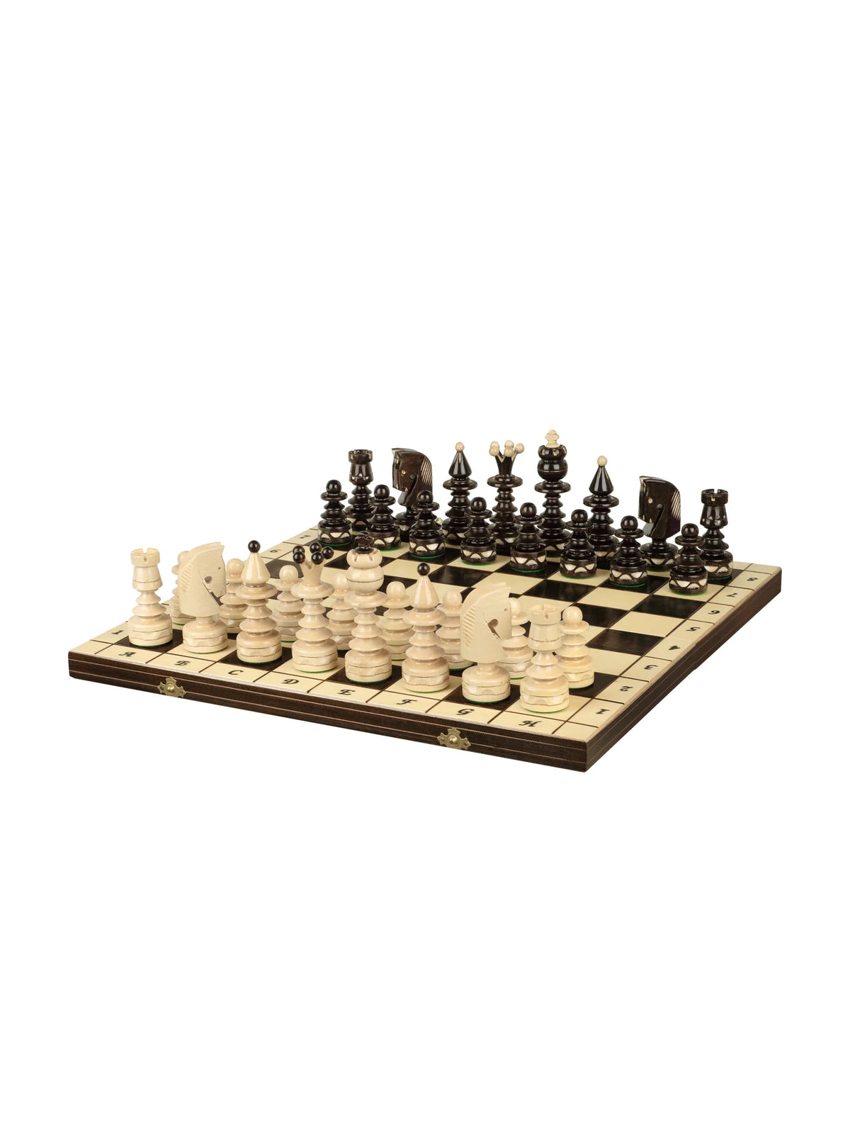 Jeu d’échecs Sapin de Noël Classique : échiquier pliant de 50 cm, pièces en forme de sapin en place