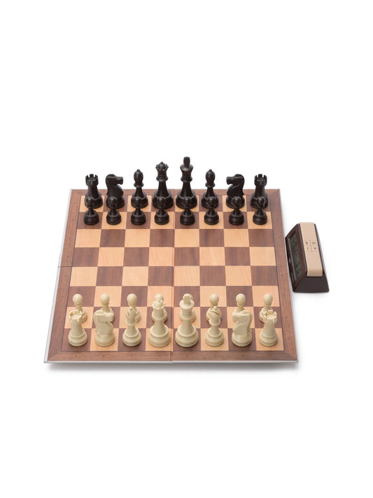 Kit d’échecs DGT : plateau pliant, pièces lestées en place et pendule