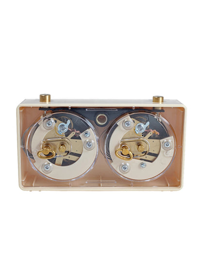Pendule d’échecs analogique Classique – crème, vue de dos