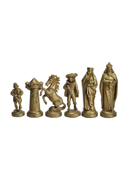 Pièces d’échecs Médiévales Or et Noir – les pièces dorées
