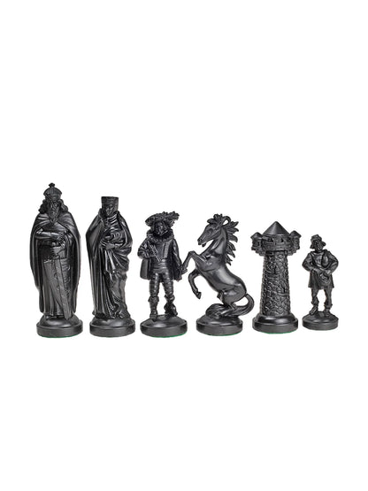 Pièces d’échecs Médiévales Or et Noir – les pièces noires