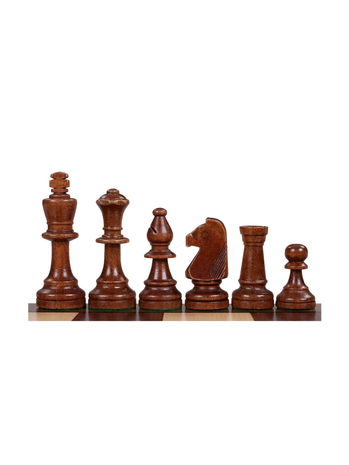 Pièces d’échecs Staunton n°5 en bois de schima – les pièces foncées