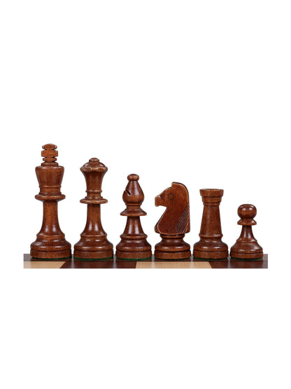 Pièces d’échecs Staunton n°5 en bois de schima – les pièces foncées