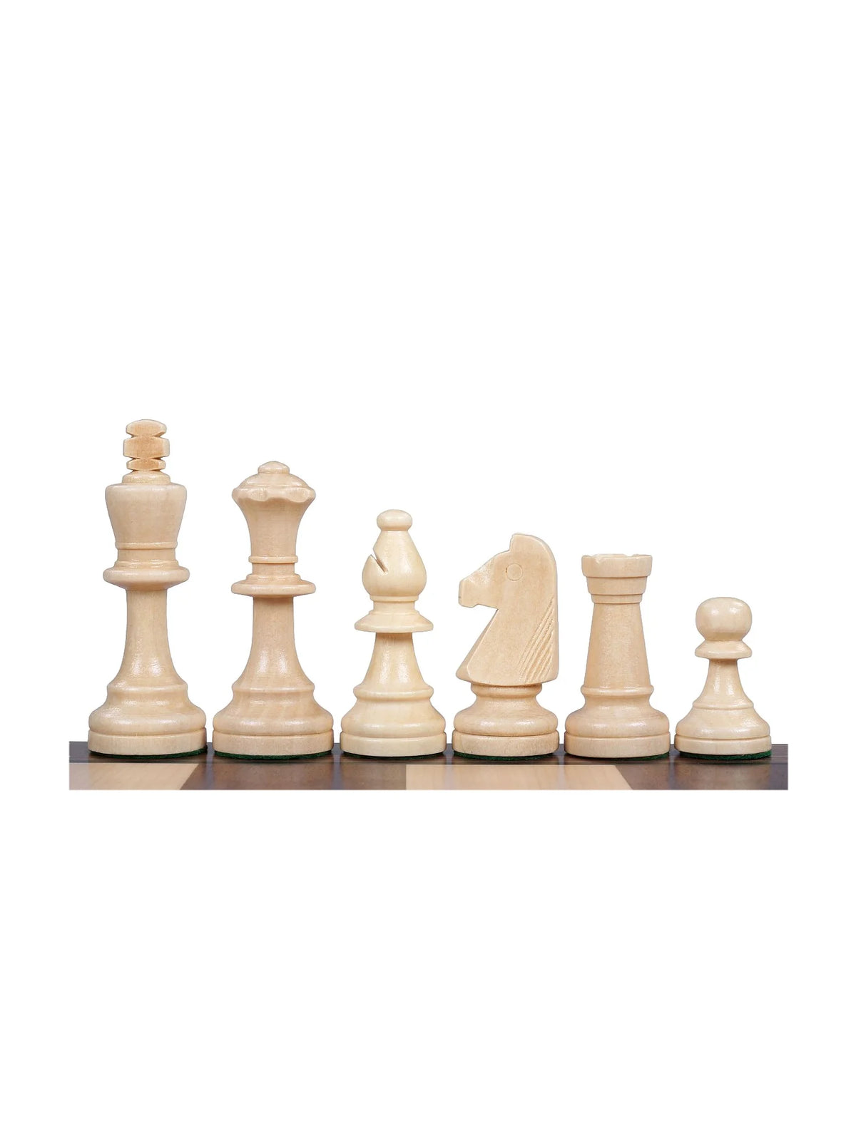 Pièces d’échecs Staunton n°5 en bois de schima – les pièces claires