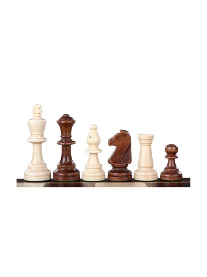 Pièces d’échecs Staunton n°5 en bois de schima – pièces foncées et claires
