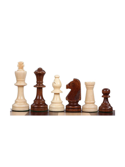 Pièces d’échecs Staunton n°5 en bois de schima – pièces foncées et claires (2)