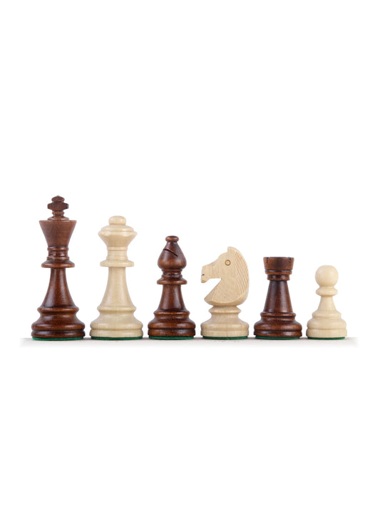 Pièces d’échecs Staunton n°6 en bois – pièces foncées et claires