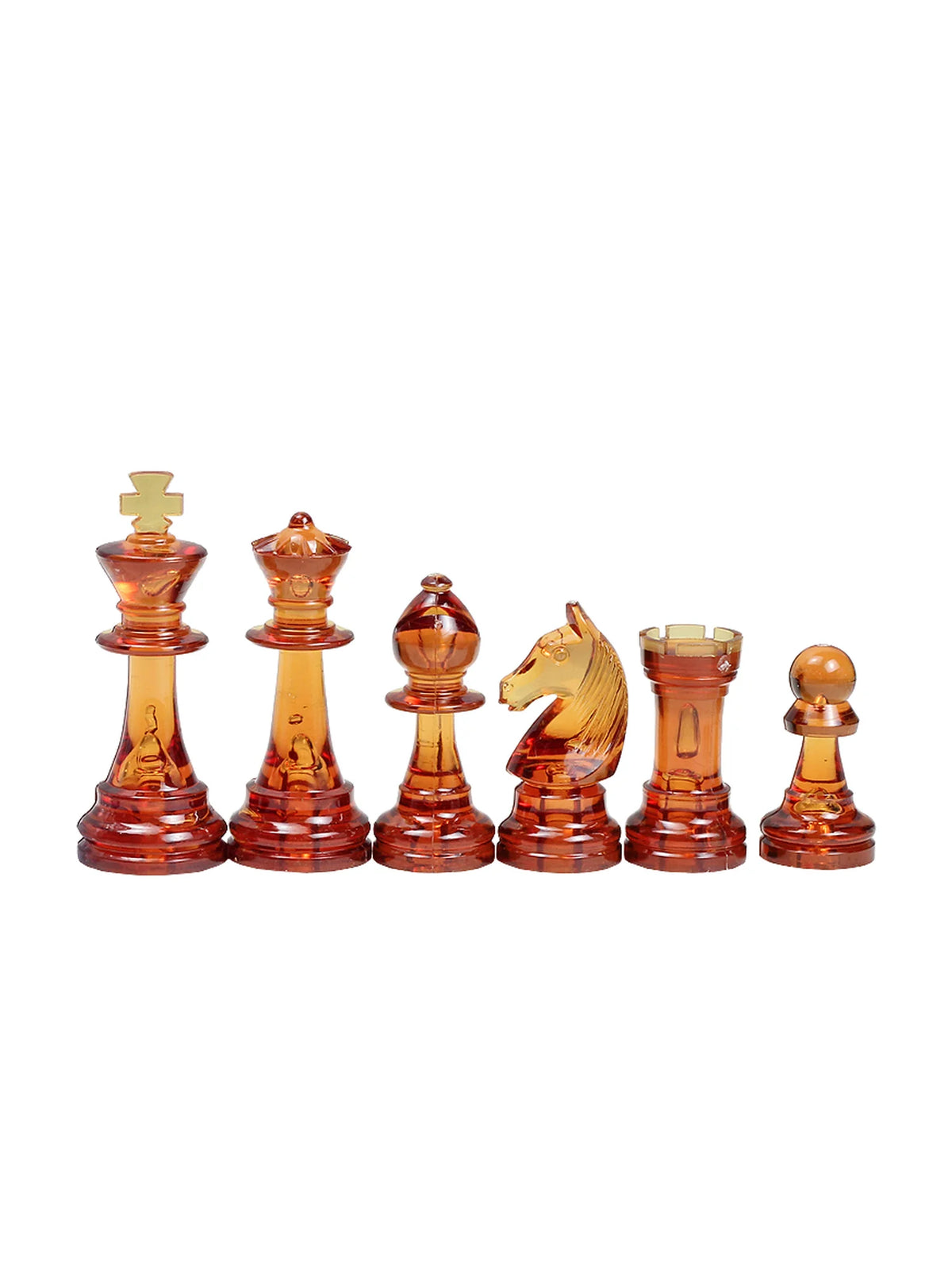 Pièces d’échecs Staunton en plastique couleur ambre – les pièces ambre
