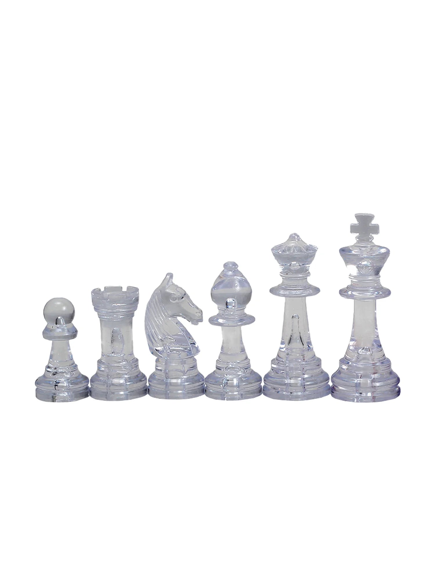 Pièces d’échecs Staunton en plastique couleur ambre – les pièces transparentes