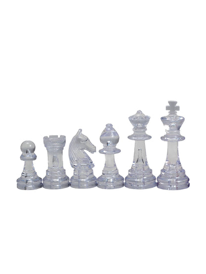 Pièces d’échecs Staunton en plastique couleur ambre – les pièces transparentes