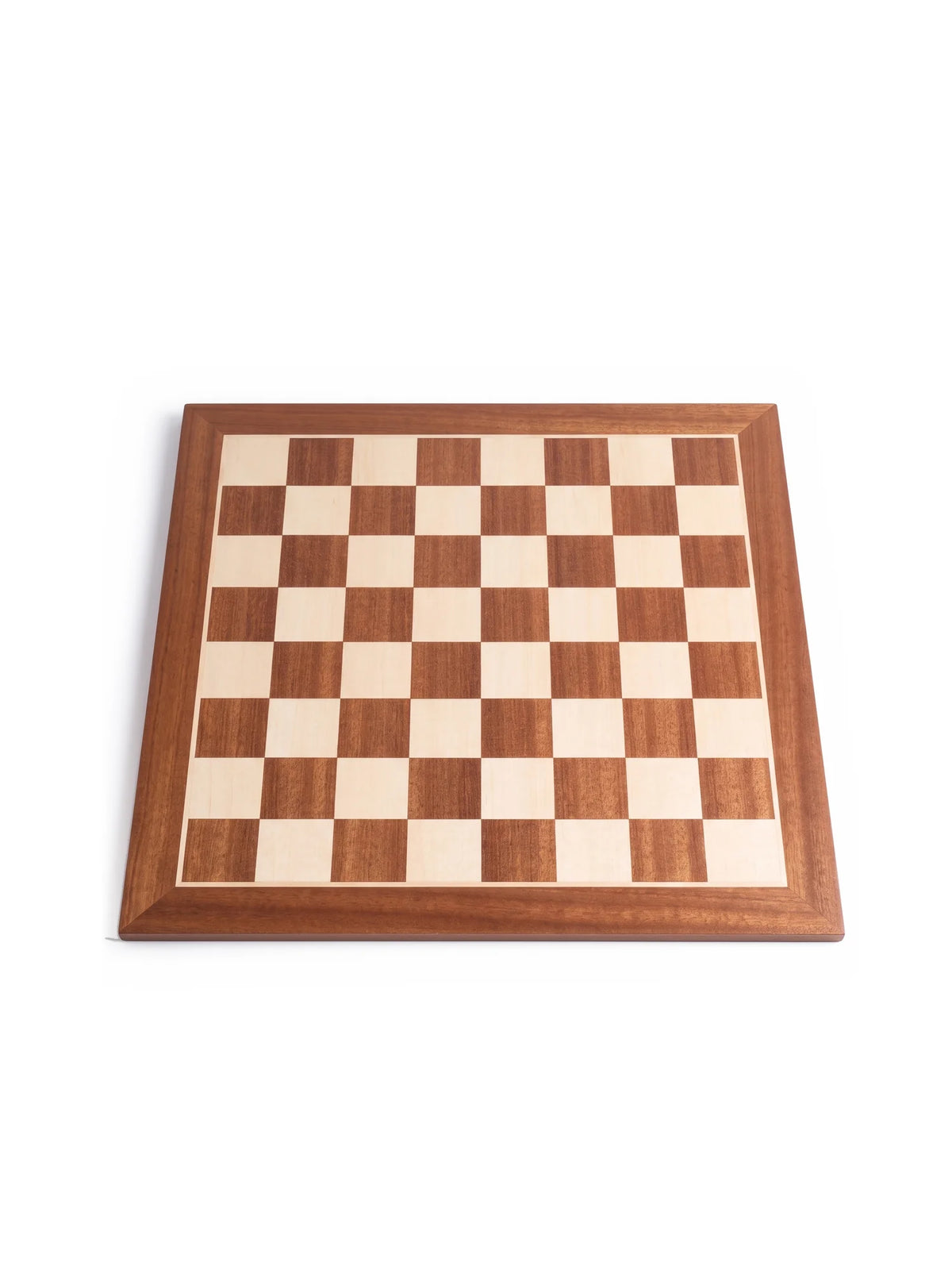 Plateau d’échecs en acajou et érable, vue de face