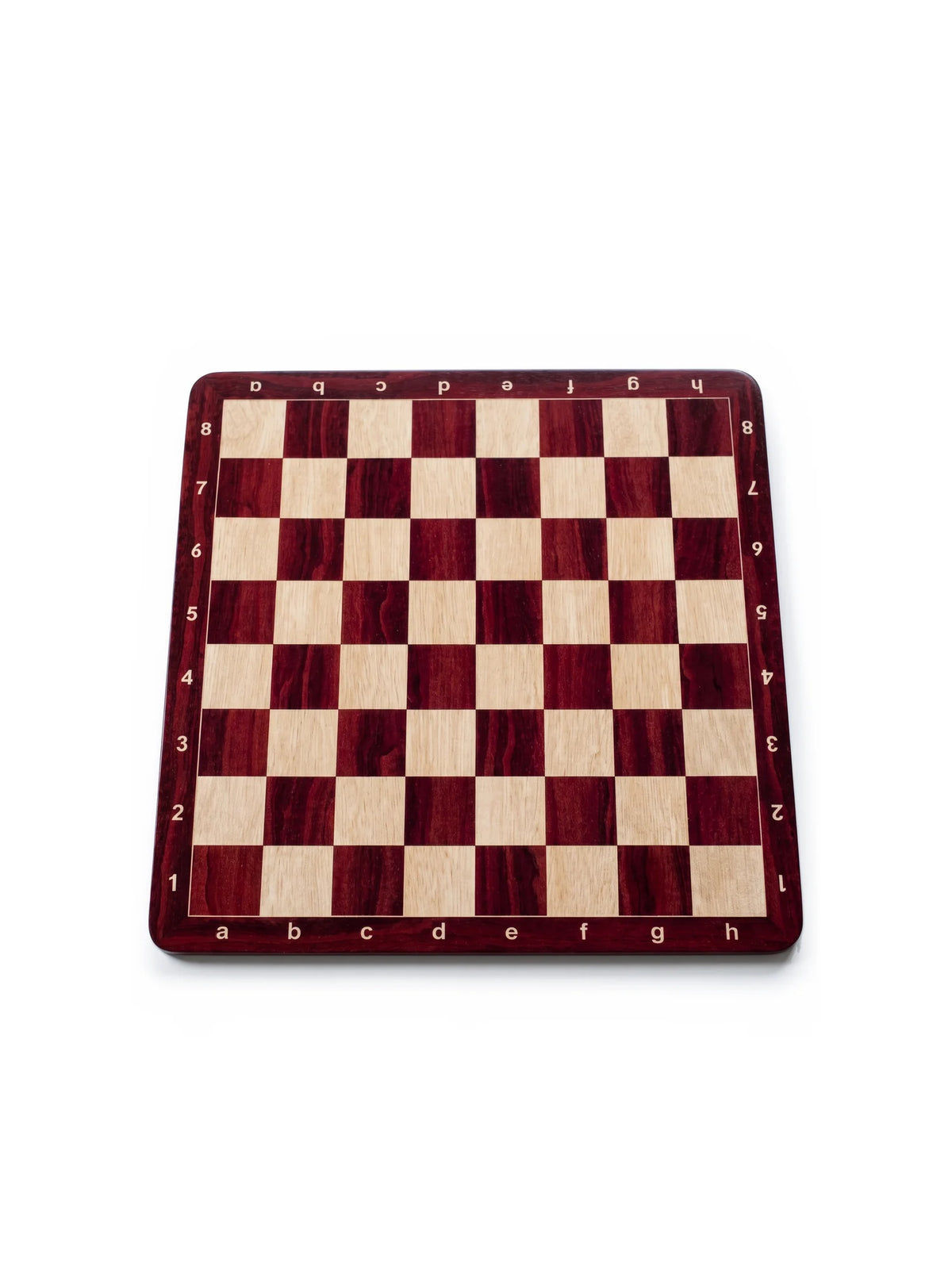 Tapis d’échecs enroulable n°6 – acajou, avec coordonnées, vue de dessus
