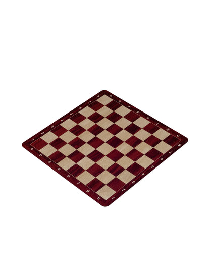 Tapis d’échecs enroulable n°6 – acajou, vu de dessus