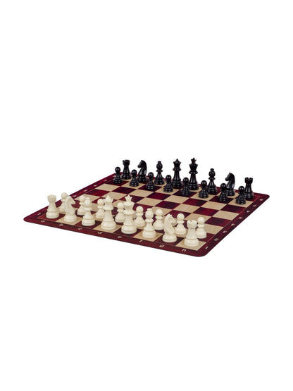 Tapis d’échecs enroulable n°6 – acajou, pièces en place (2)