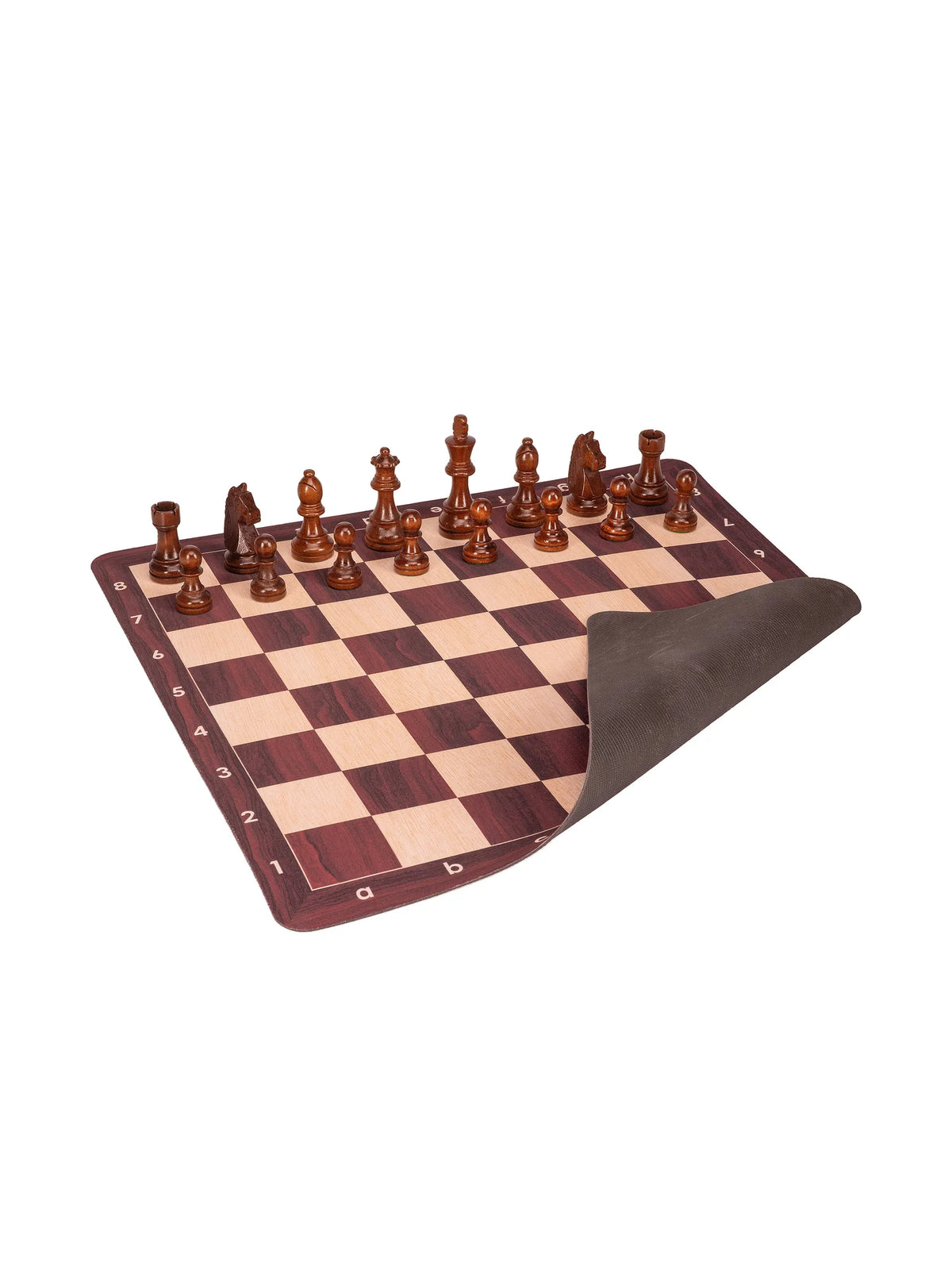 Tapis d’échecs enroulable n°6 – acajou, le dessous antidérapant